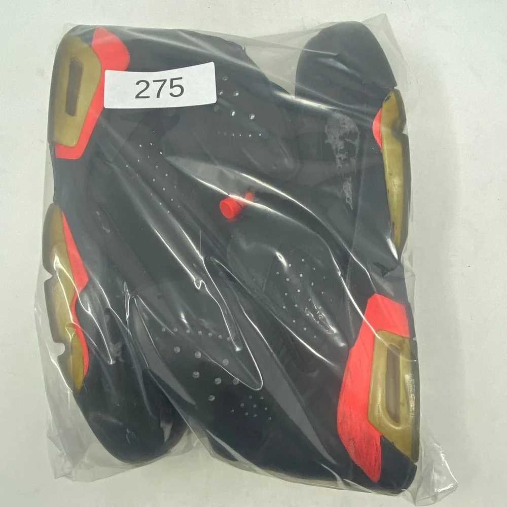 Jordan 6 Retro Infrared 2014 Black Infrared Sneakers 384664-023 Mens Size 9